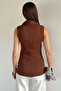 Women's Double-Breasted Collar Drape Detailed Asymmetrical Blouse - 4