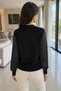 Gülseli Women's V-Neck Gold Buckle Detailed Garnished Blouse - 4