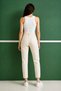 Women's High Waist Narrow Leg Cream Color Jeans - 3