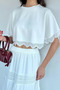 Women's Crew Neck Lace Detailed Bat Sleeve Blouse - 3