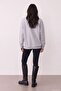 Printed Embroidery Detailed Sweatshirt Karmelanj - 3