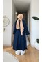 Women's Gold Brooch Detail Slitted Denim Kimono - 4