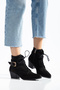 Women's Western Cowboy Lace-Up Buckle Zipper Thick Heeled Boots - 6