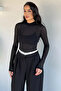 Women's High Neck Lycra Transparent Blouse - 2