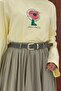 Green Ceinture Belted Linen Skirt - 3