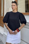 Women's Back Tie Detailed Blouse with Elastic Sleeves