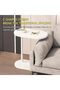 Taimi End Table, Wood and Metal, C-Shaped, Space-Saving, Multifunctional, Easy-Clean, Multifunctional, B - 4