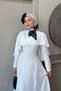 Chain Detailed Cape Dress White - 2