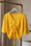 Gülseli Front Gathered Knitwear Blouse - 4