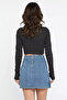 Women's Crew Neck Sleeve Windowed Camisole Crop Top Blouse - 3