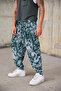 Men's Pleated Elastic Cuffed Patterned Shalwar Trousers