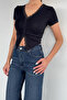 Women's V-Neck Lace Detailed Lycra Blouse - 3
