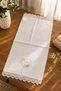 Handcrafted White Lace Cotton Towel - Embroidered Decorative Hand and Face Towel 40X96 cm - 3
