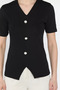 Women's Pearl Button Detailed Lycra Blouse - 4