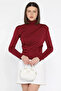 Women's Blouse with Draped Shoulders and Waist - 2