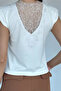 Women's Shoulder Padded Back Lace Detailed Blouse - 4
