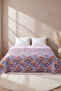 Pastel Flowers 5D Multi-Purpose Double Printed Pique & Bedspread 200X220 cm - 2