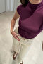 Premium Stand-Up Collar Blouse - Mulberry - 2