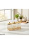 3-Piece Glass Spice Jar Set with Gold Metal Stand and Lid, Kitchen Storage Jar 27X15 cm - 3