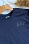 Boy's Logo Printed T-Shirt Shorts Set Navy Blue - 4