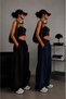 2 Pieces (Black-Navy Blue) Modern Cut Women's Sweatpants Stylish and Comfortable - 3