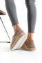 Women's Beige Comfortable and Useful Home Shoes with Elastic Backing, Home Boots - 3