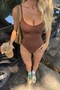 Women's Adjustable Agraf Snap Fastener Brown Body