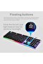 لوحة مفاتيح ألعاب RGB، حجم كامل، إضاءة خلفية LED قوس قزح، سلكية USB، G-3 (أسود) - 4