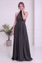 Women's Evening Dress Halter Neckline Pleated Long Satin Textured Evening Gown Navy Blue, Brown, Lilac, Black - 6