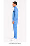 Men's stand collar zippered striped raschel tracksuit set 2394 - 3