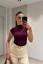 Premium Stand-Up Collar Blouse - Mulberry