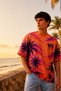 Gta 6 Themed Oversized T-Shirt Tropical Palm Pattern Crew Neck Short Sleeve T-Shirt - 3