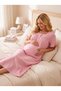 New Season Powder Muslin Fabric Special Design Short Sleeve 100% Cotton Maternity Nightgown with Breastfeeding Features - 6