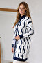 Patterned Beard Cardigan N3323 Navy Blue