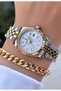 Original New Season Calendar Gold Silver Color Women's Wristwatch – |   Bracelet with Gift |   2 Years Warranty - 3