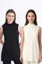 Premium Viscose Sleeveless Long Tunic 2-Piece Sale-Black-Cream