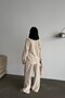 Women's Shirt and Pants Suitable for Tesettüre Striped Cotton Linen Fabric Two-Piece Set - 7