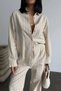 Women's Shirt and Pants Suitable for Tesettüre Striped Cotton Linen Fabric Two-Piece Set
