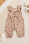 Baby Girl Bow Patterned Twill Fabric 3 Piece Jumpsuit Salopet Set Long Sleeve Socks Cotton - 3