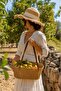 Knitted Basket with Long Strap Handle – Multi-Purpose Picnic, Beach, and Organizing Basket - 2