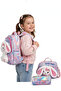 Premium Girls' Plush Rabbit Kindergarten and Primary School Backpack with Thermal Lunch Bag and Pencil Case - 2