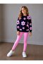 Girls' Flower-Patterned Sweatshirt and Leggings Fall Outfit Set 3-10 Years