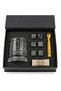 360 °   Rotating Whiskey Glass Gift Set with 6 Granite Whiskey Stones, Gold Steel Tongs, Premium Pouch - 3