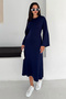 Women's Crew Neck Spanish Sleeve Long Midi Dress - 3