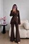Lace Belted Jacket Trousers Blazer Suit - 3