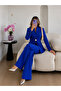 Gold Single Button Notched Lapel Jacket Trousers Blazer Suit - 2