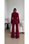 Lace Belted Jacket Trousers Blazer Suit - 4