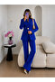Gold Single Button Notched Lapel Jacket Trousers Blazer Suit - 5
