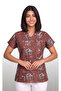 Women's V-Neck Bat Sleeve Giraffe Patterned Lycra Linda Fabric Doctor Nurse Scrubs Uniform Single Top - 2