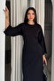 Women's Crew Neck Spanish Sleeve Long Midi Dress - 5